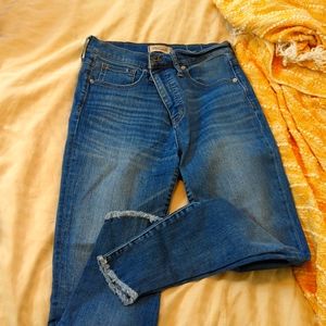 Madewell "tulip"high rise skinny light blue denim